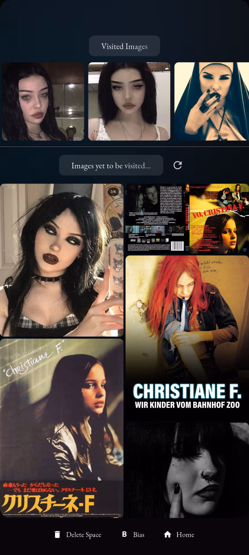 TWBA screenshot showing a goth image collection.