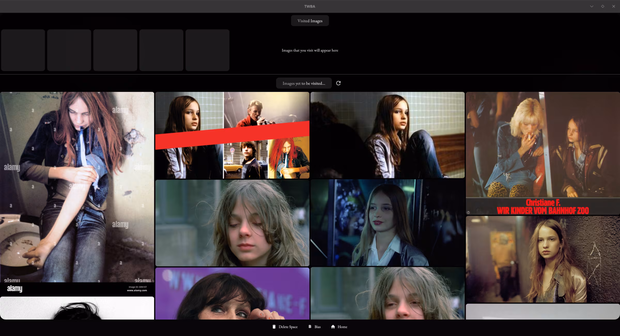TWBA selected desktop screenshot showing a goth archive board.