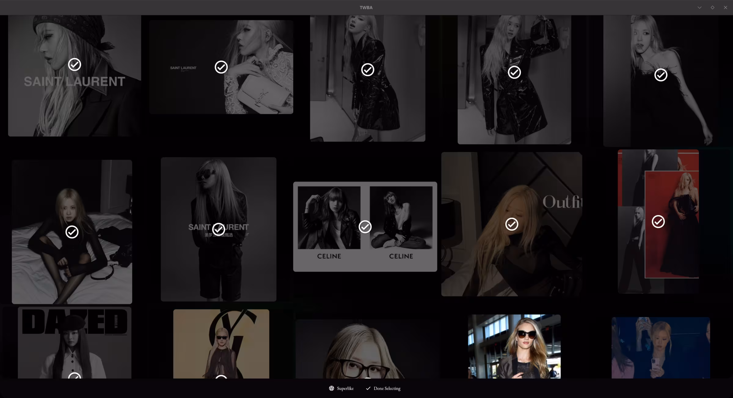 TWBA selected desktop screenshot showing a luxury selection board.